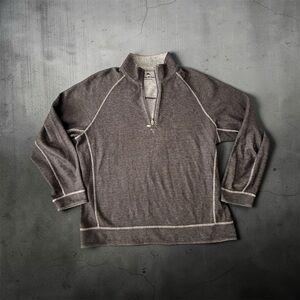 Tommy Bahama Jeans Quarter Zip Pullover Gray Long Sleeve Sweatshirt Mens XL